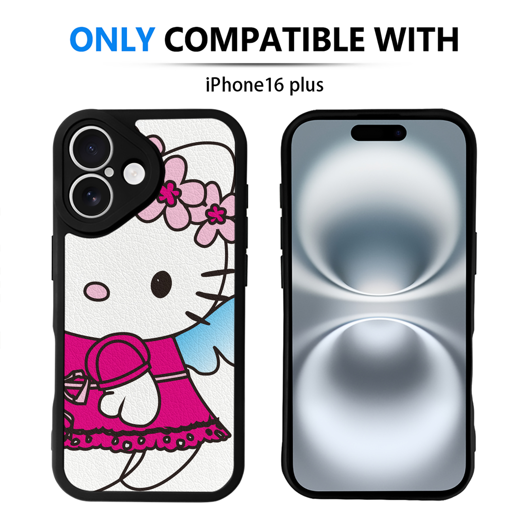 （画像用） Hello Kitty ハローキティ 【iPhone 16シリーズ対応】シリコンスマホケース（レザー調） 材質：シリコン